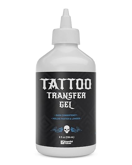 Tattoo Transfer Gel Solution (8 fl oz) Tattoo Stencil Gel For Sharp, Dark & Clean Stencils - Tattoo Transfer Liquid Designed To Last All Day