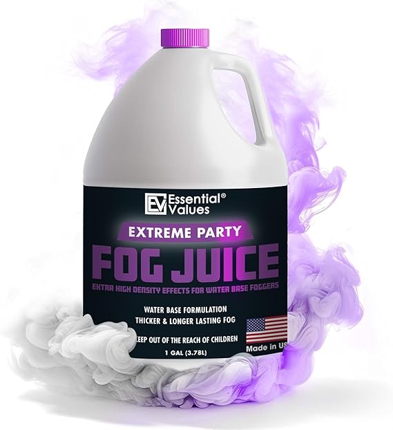 Fog Machine Fluid - Extreme High Density (128 FL OZ / 1 Gallon), Made in USA – Produces White-Out Conditions with Lasting HEAVY Fog for Water Based Foggers, Designed for 700 Watts+ Fog Machines
