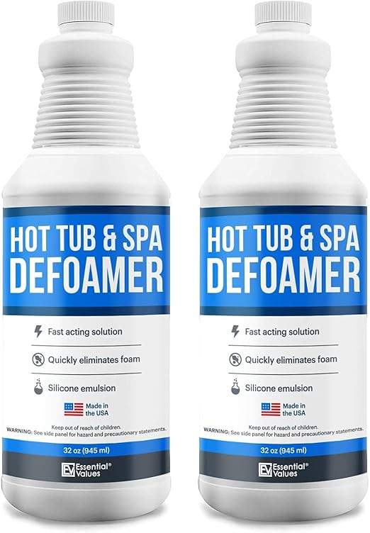 Hot Tub Foam Eliminator, 2 Pack Pool & Spa Defoamer (32oz/ Bottles) – Eliminate Foam Without Harsh Hot Tub Chemicals, Eco-Friendly & Safe w/Silicone Anti Foam. Get Foam Down and Enjoy Leisure Time