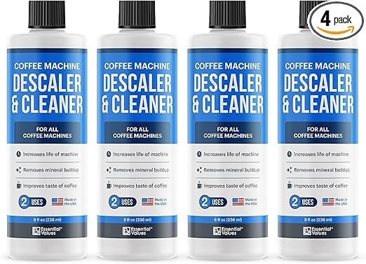 Descaling Solution (8 Uses) Coffee Machine Descaler Cleaner | Compatible with Breville Keurig Nespresso Delonghi & More | Liquid To Descale Automatic Coffee Makers & Espresso Machines