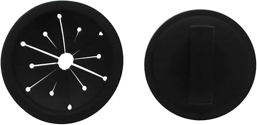 Essential Values Garbage Disposal Splash Guard & Sink Stopper Combo, Fits Whirlaway, Waste King, GE & Sinkmaster, Black, Stainless Steel, 3.125 Inch
