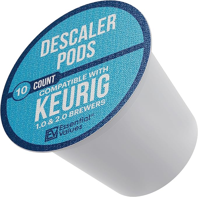 Essential Values Compatible Keurig Rinse Pods 10-Pack - Compatible with K Cup Cleaning Pods - Works With K-Cup Machines Including 2.0 - Aftermarket Keurig Filter Pods